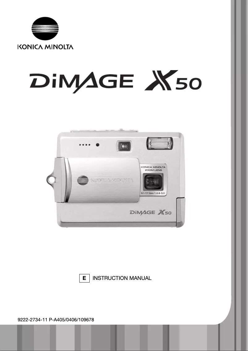 Imagen de la primera página del manual del dispositivo DiMAGE X50