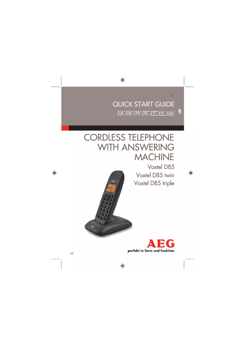 Imagen de la primera página del manual del dispositivo Voxtel D85