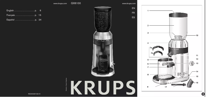 Página nº 1 - Manual de usuario Krups GX610