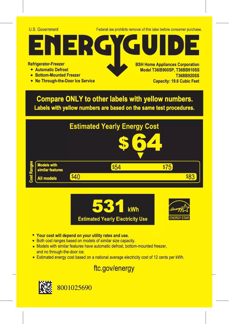 Página 1 del manual Etiqueta energética Thermador T36BB910SS