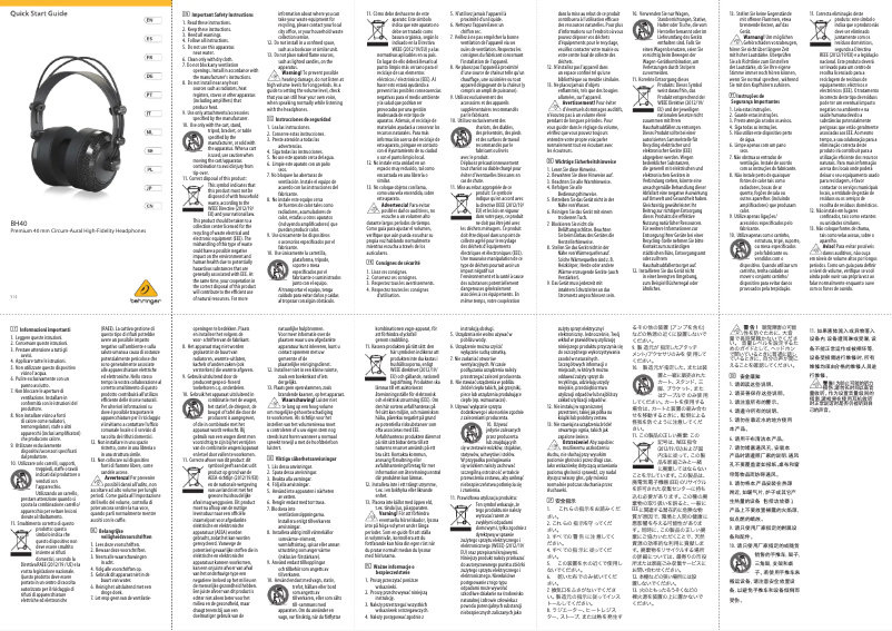 Imagen de la primera página del manual del dispositivo BH40