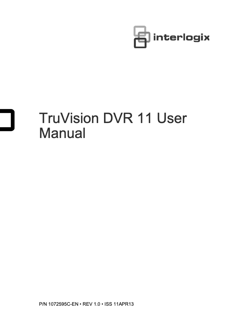 Imagen de la primera página del manual del dispositivo TruVision TVR-1108D