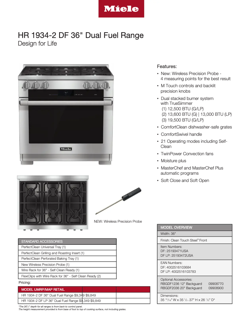 Imagen de la primera página del manual del dispositivo HR 1934-2 DF