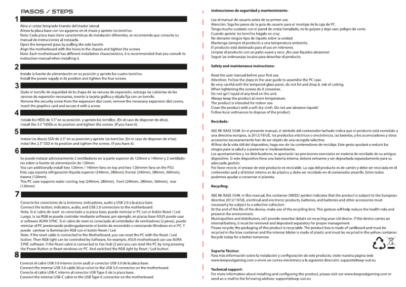 Imagen de la primera página del manual del dispositivo XC-901 PRO