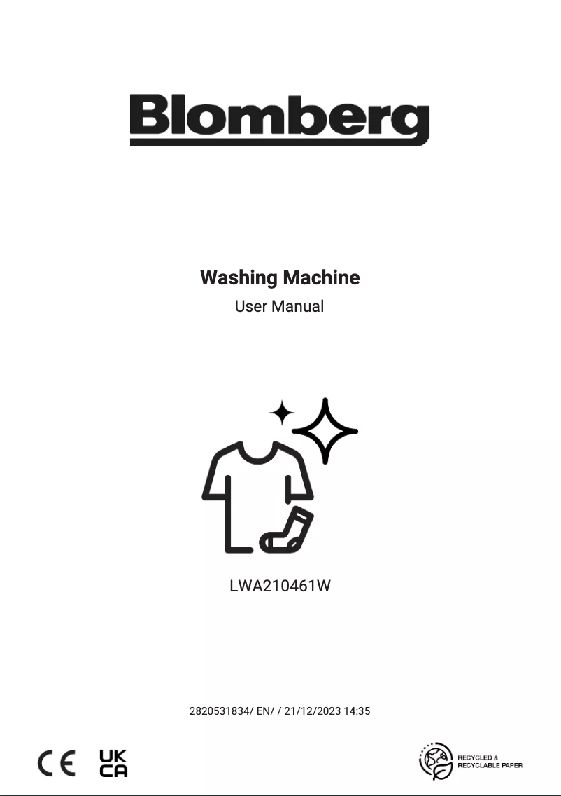 Imagen de la primera página del manual del dispositivo LWA210461W