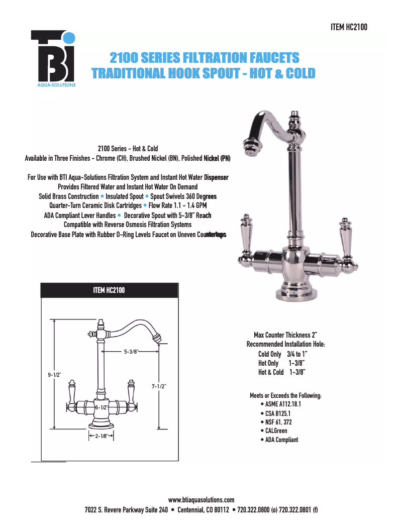 Imagen de la primera página del manual del dispositivo HC2100