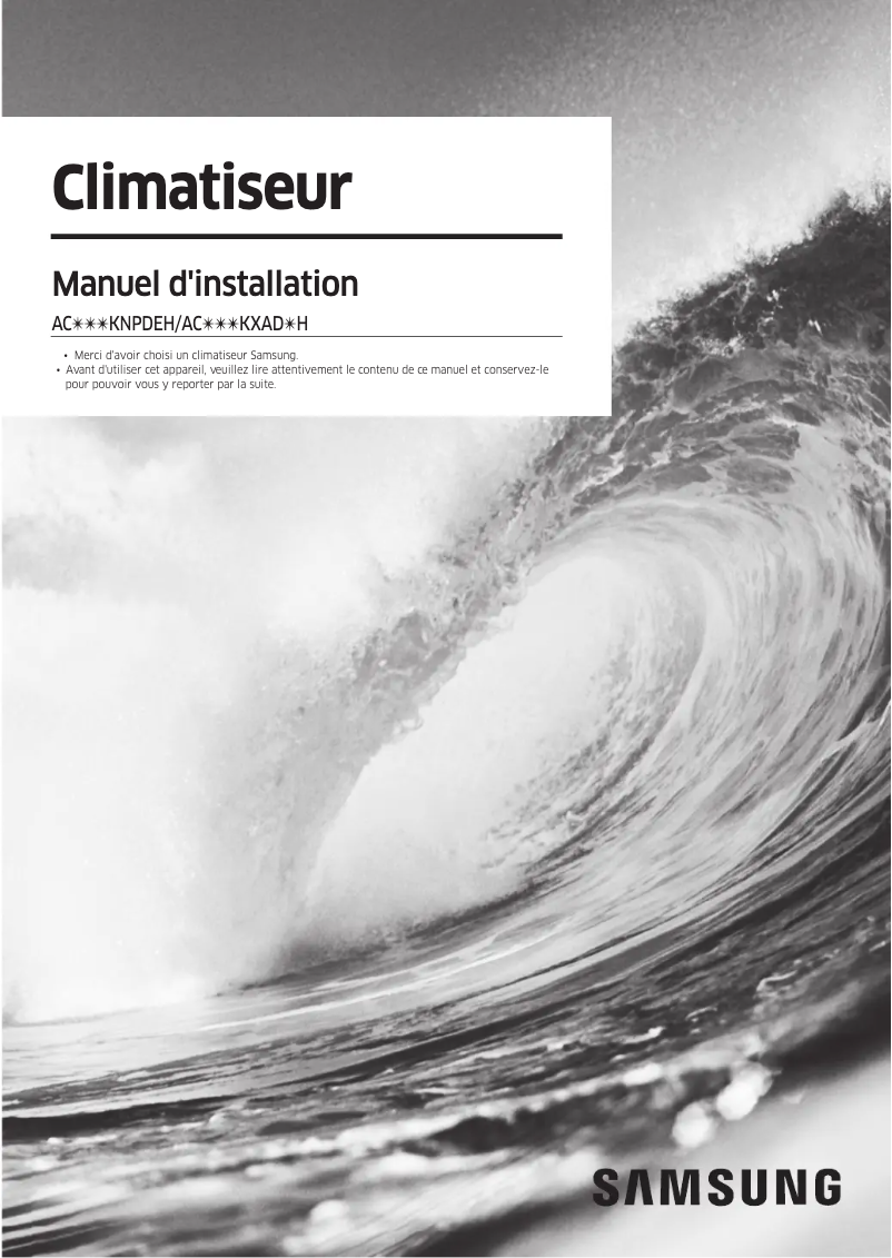 Página 1 del manual Guía de instalación Samsung AC140KXADGH/EU
