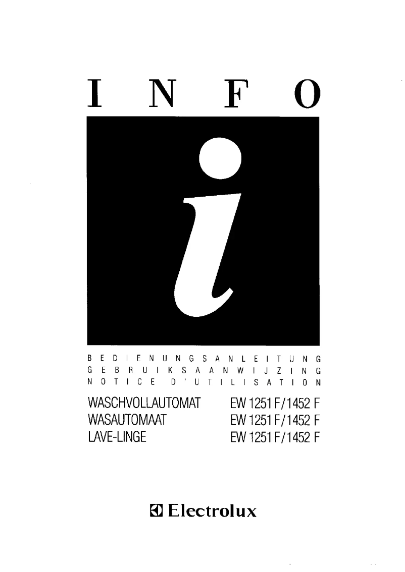 Página 1 del manual Manual de usuario Electrolux EW1452F