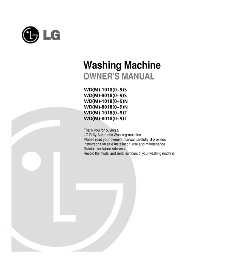 Página 1 del manual Manual de usuario LG WD-80187N