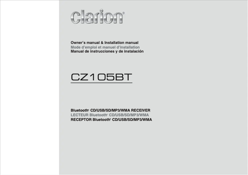Página 1 del manual Manual de usuario Clarion CZ105BT