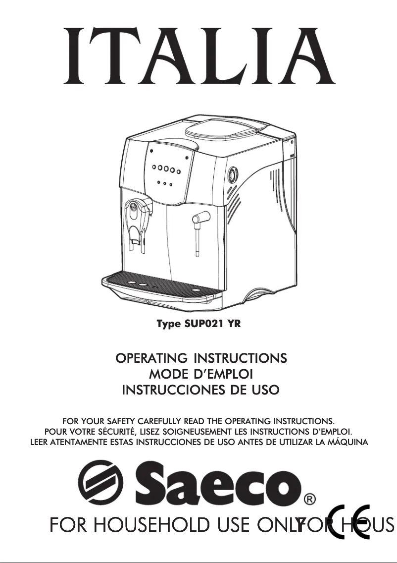 Imagen de la primera página del manual del dispositivo Saeco Italia SUP 021 YR