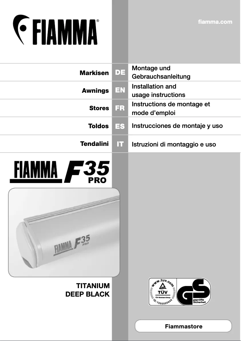 Página 1 del manual Manual de usuario Fiamma F35 Pro