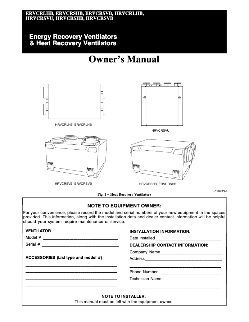 Imagen de la primera página del manual del dispositivo Performance HRVCRSVB