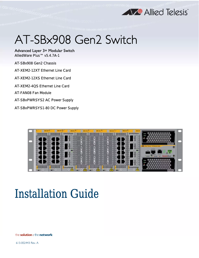 Página nº 1 - Manual de usuario Allied Telesis AT-SBX908 GEN2