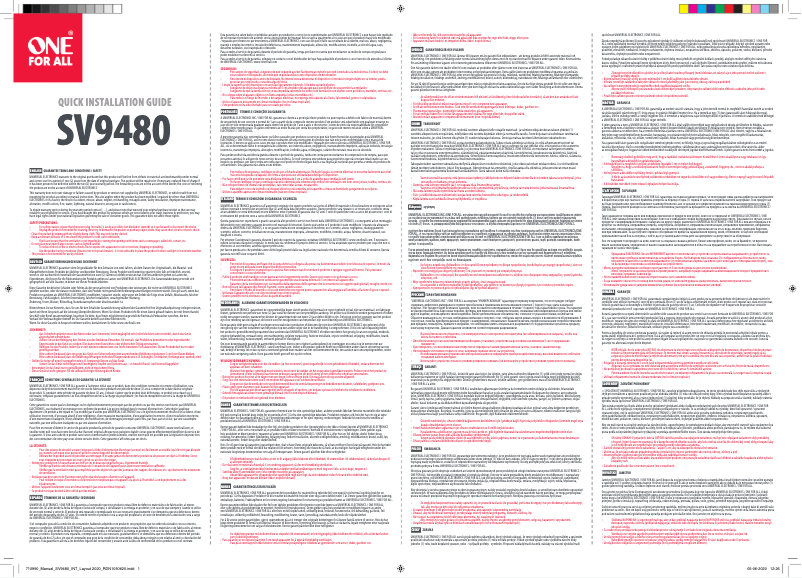Página nº 1 - Manual de usuario One for all SV9480