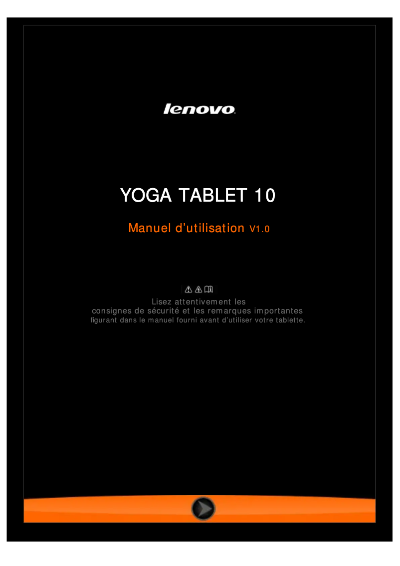 Imagen de la primera página del manual del dispositivo Yoga Tab 10