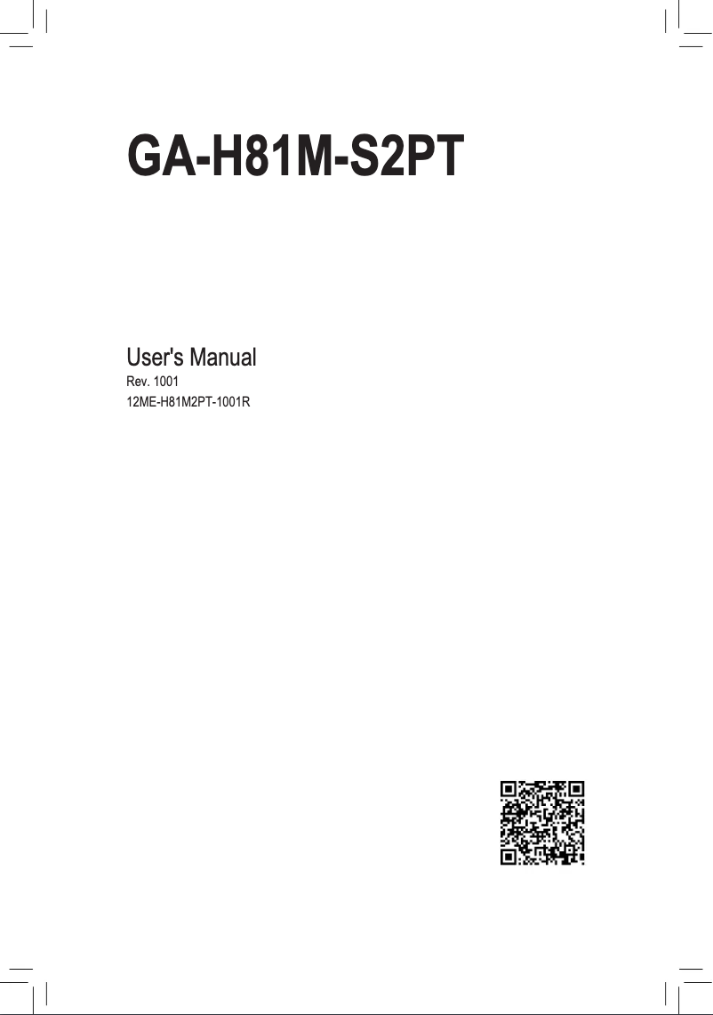 Página 1 del manual Manual de usuario Gigabyte GA-H81M-S2PT
