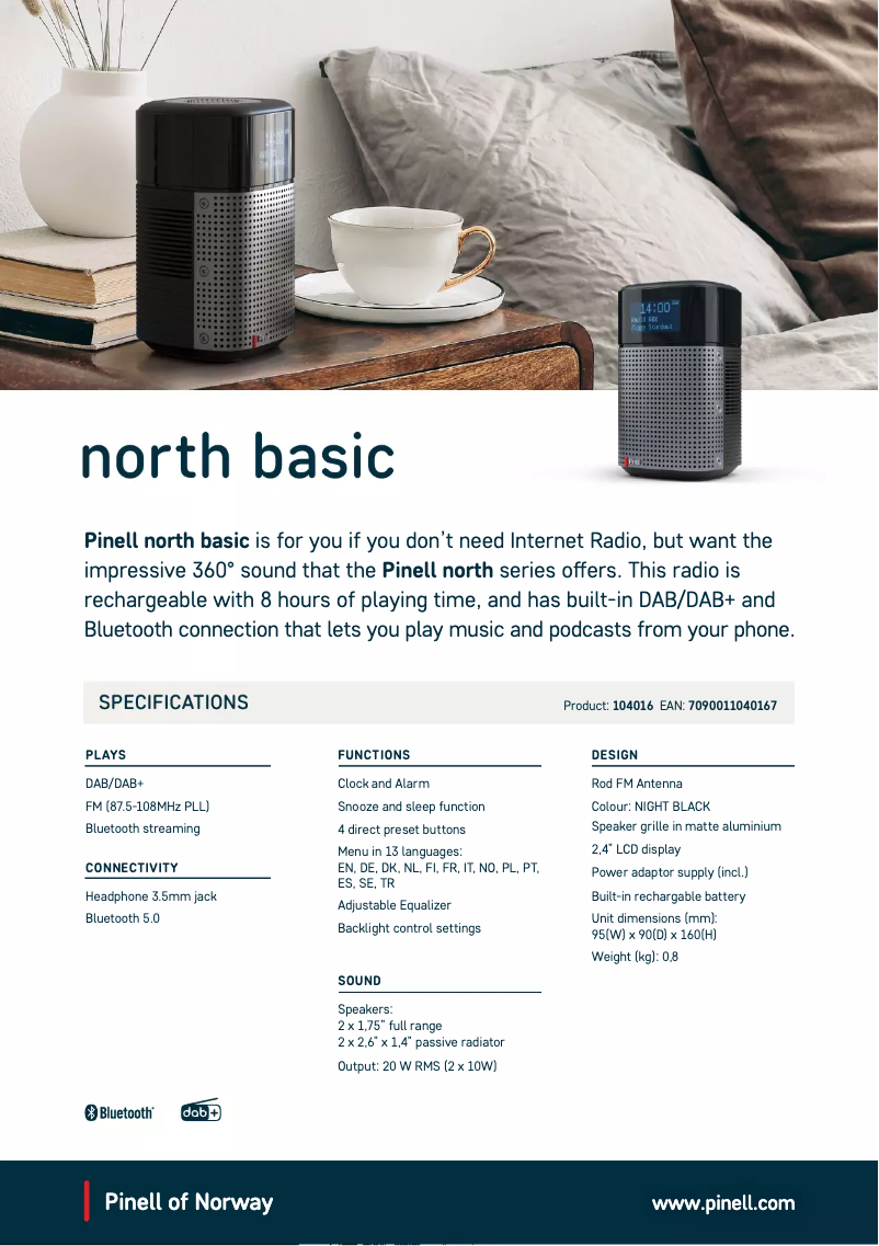 Página nº 1 - Ficha técnica Pinell North Basic