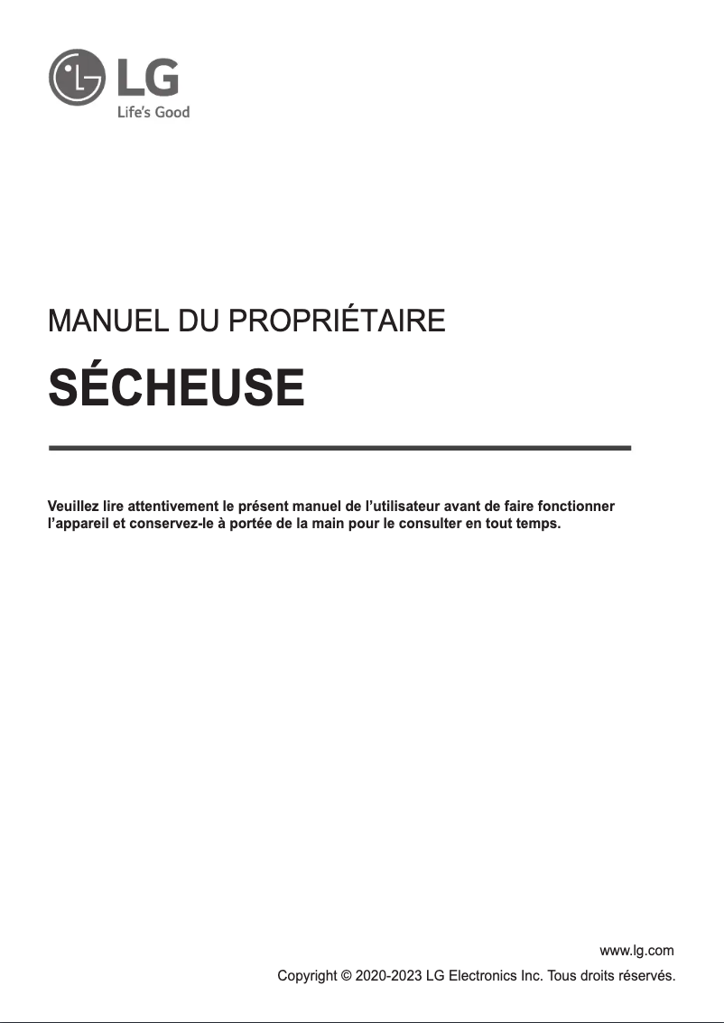 Página 1 del manual Manual de usuario LG DLE3470W