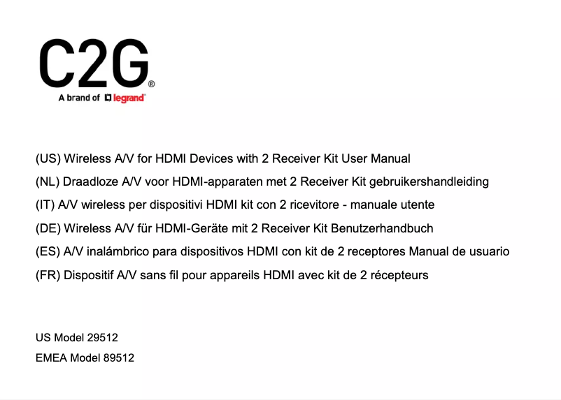 Página 1 del manual Manual de usuario C2G 29512