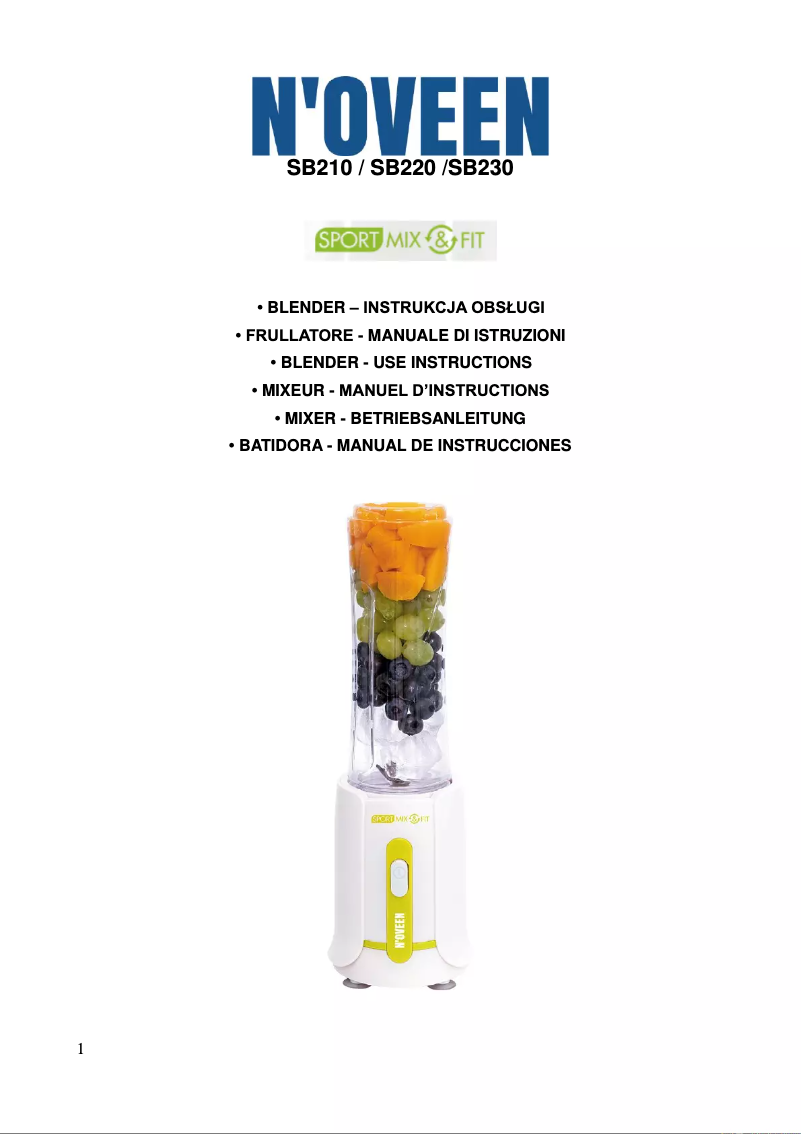 Página nº 1 - Manual de usuario N'oveen Sport Mix & Fit SB230