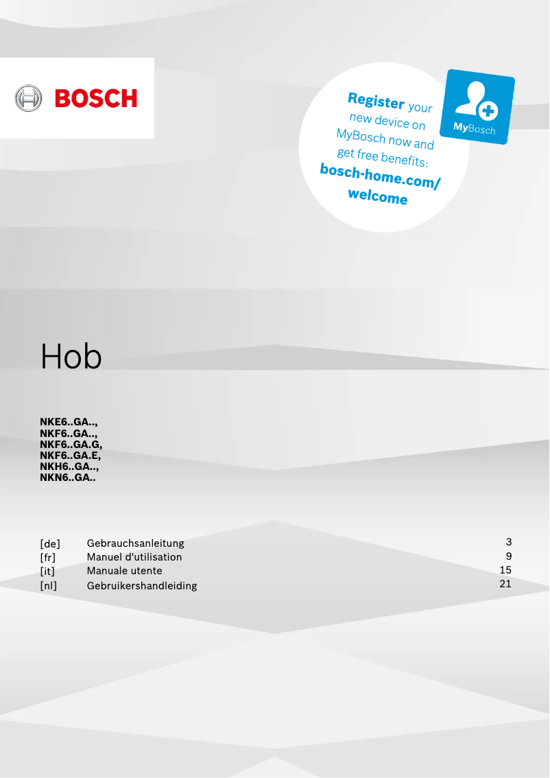 Imagen de la primera página del manual del dispositivo NKH645GA2M