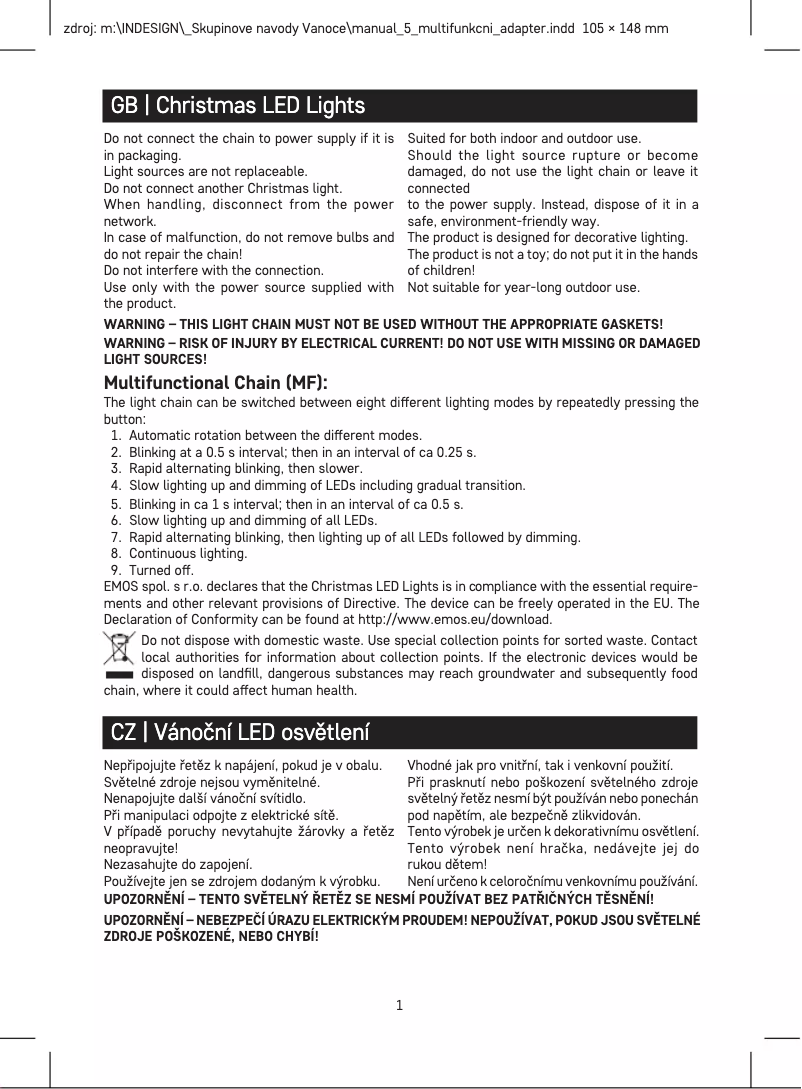 Imagen de la primera página del manual del dispositivo D4BW08