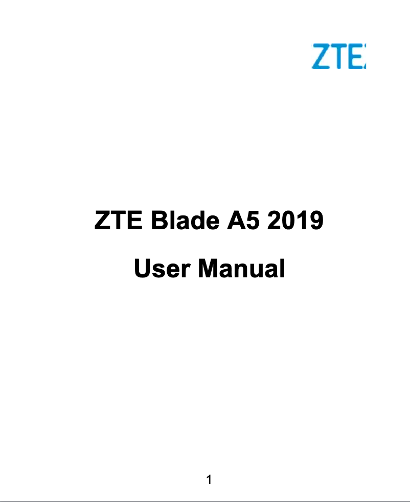 Imagen de la primera página del manual del dispositivo Blade A5 2019