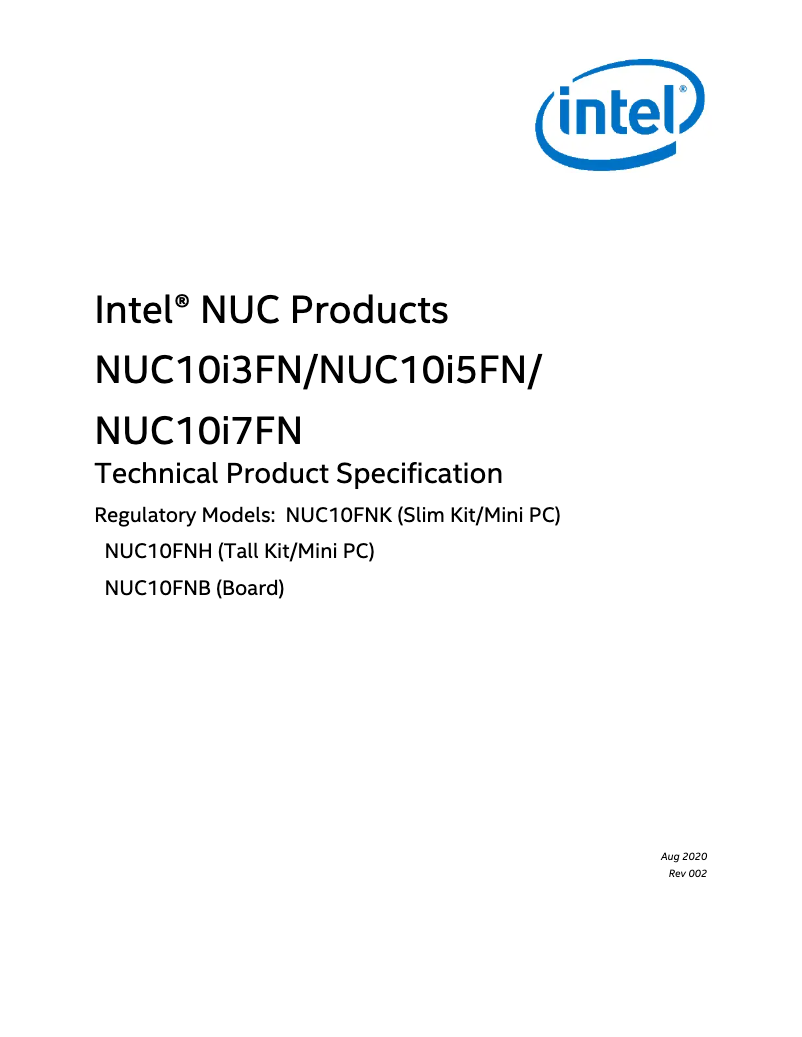 Página nº 1 - Manual de usuario Intel NUC 10
