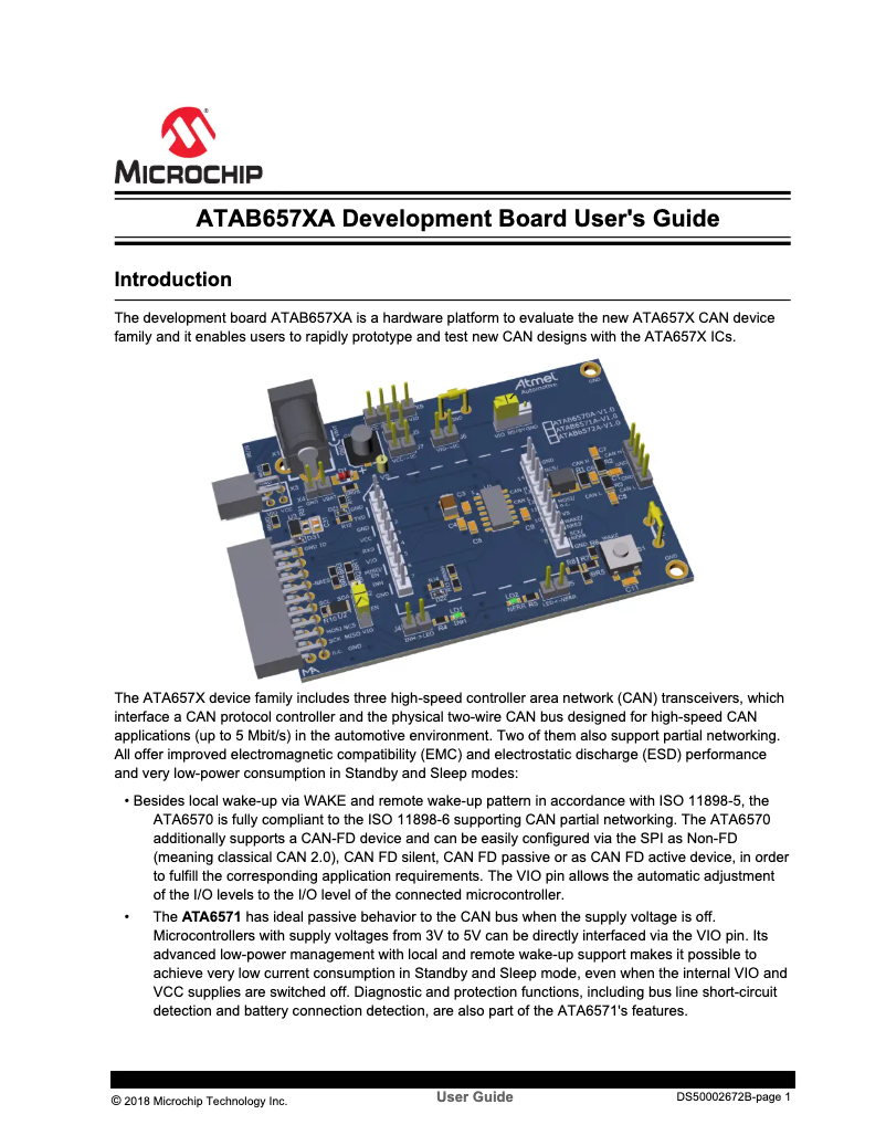 Imagen de la primera página del manual del dispositivo ATA6571
