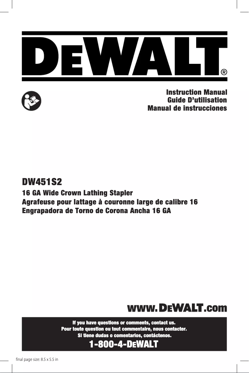 Imagen de la primera página del manual del dispositivo DW451S2