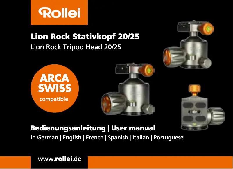 Imagen de la primera página del manual del dispositivo Lion Rock Stativkopf 20