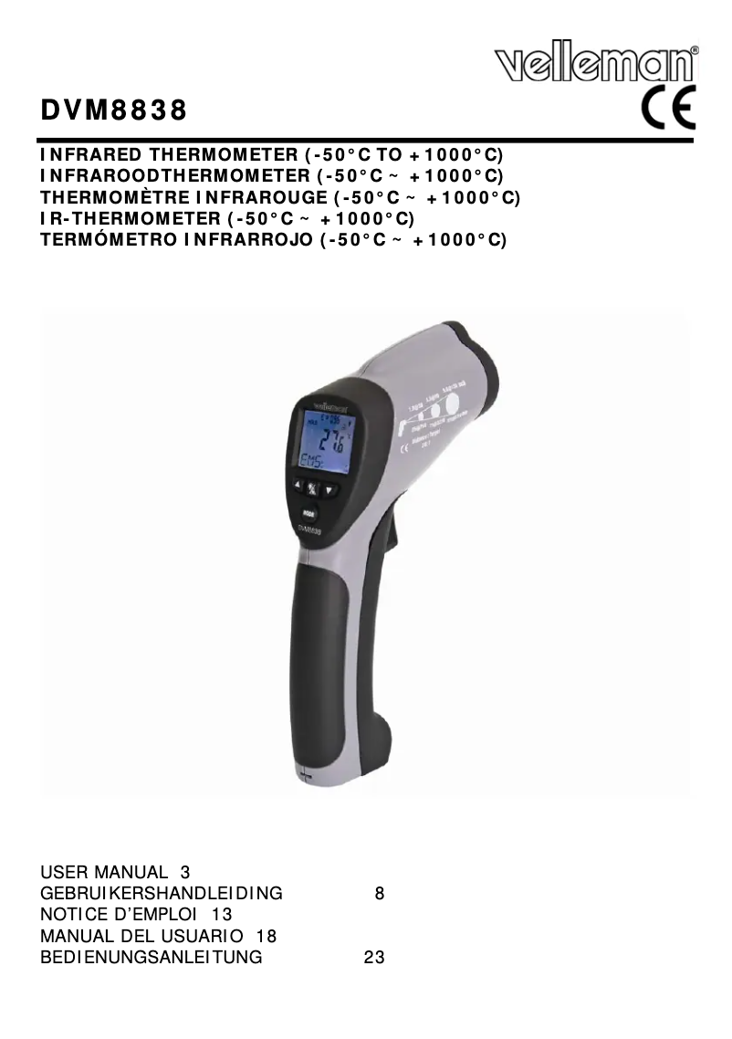 Página 1 del manual Manual de usuario Velleman DVM8838