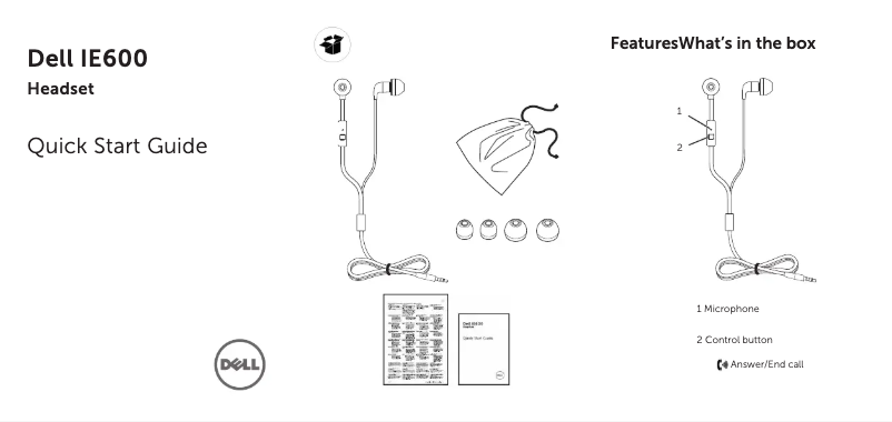 Página 1 del manual Guía de instalación Dell IE600