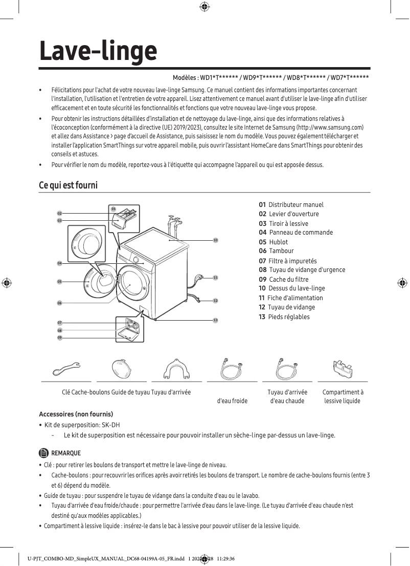 Imagen de la primera página del manual del dispositivo WD80T554DBW