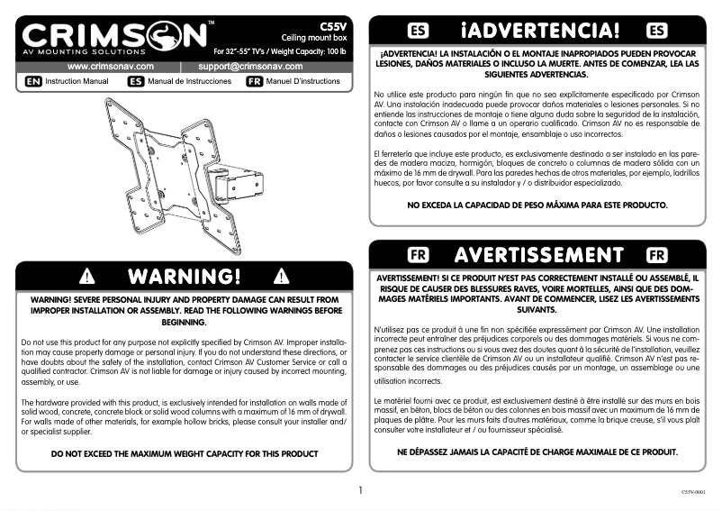 Imagen de la primera página del manual del dispositivo C55V