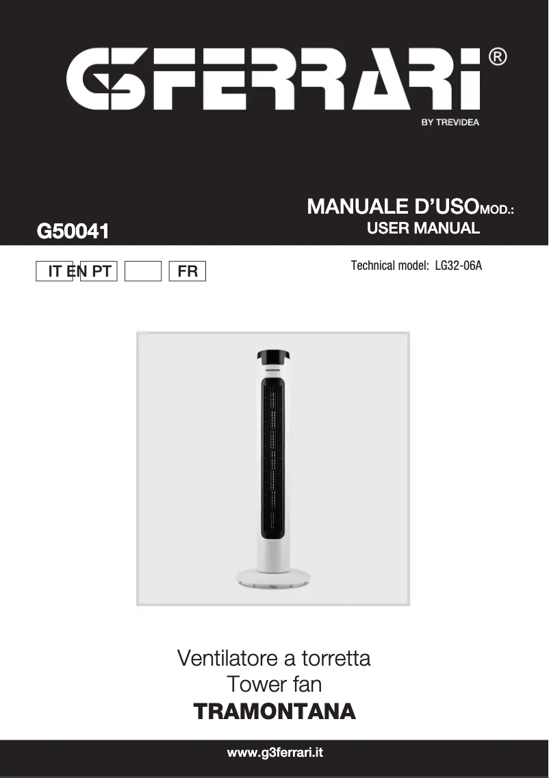 Imagen de la primera página del manual del dispositivo Tramontana G50041