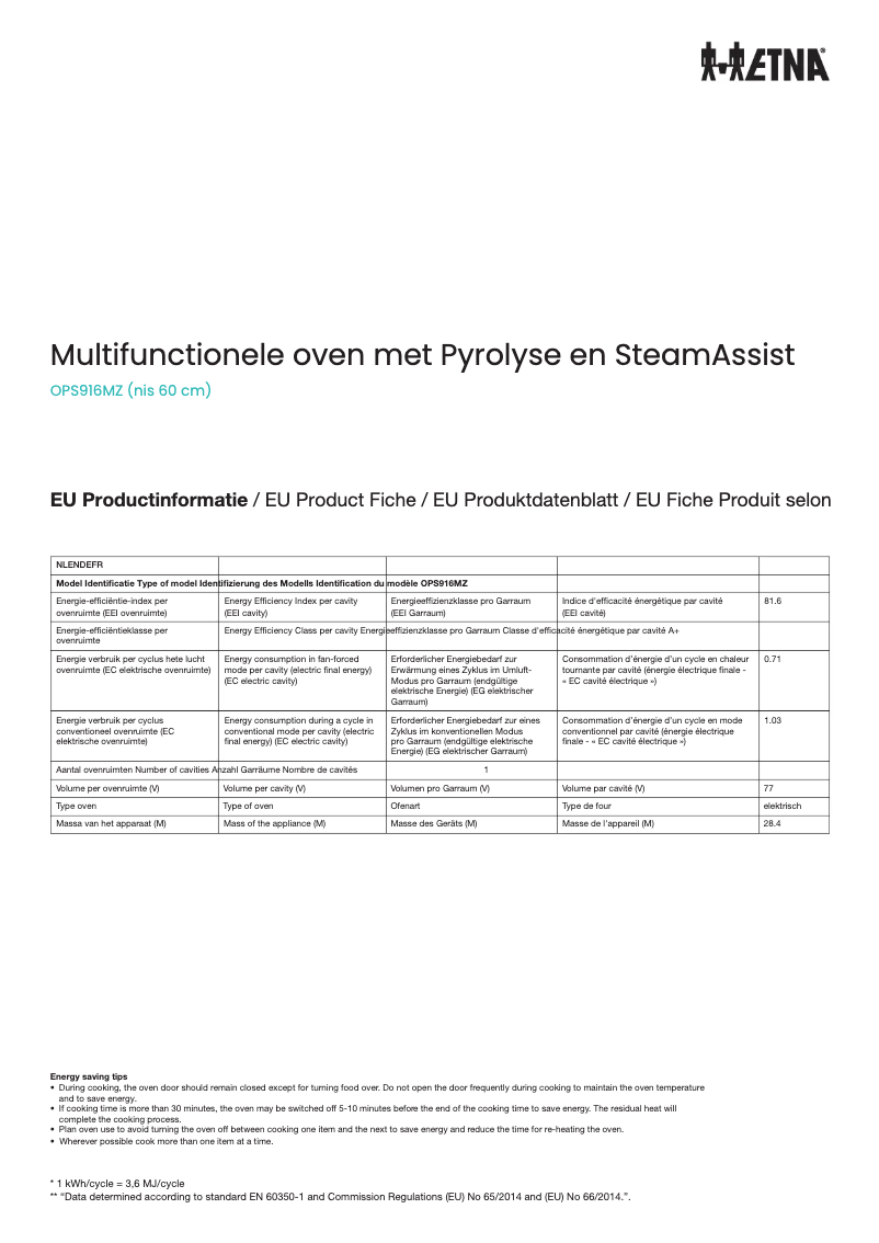 Imagen de la primera página del manual del dispositivo OPS916MZ