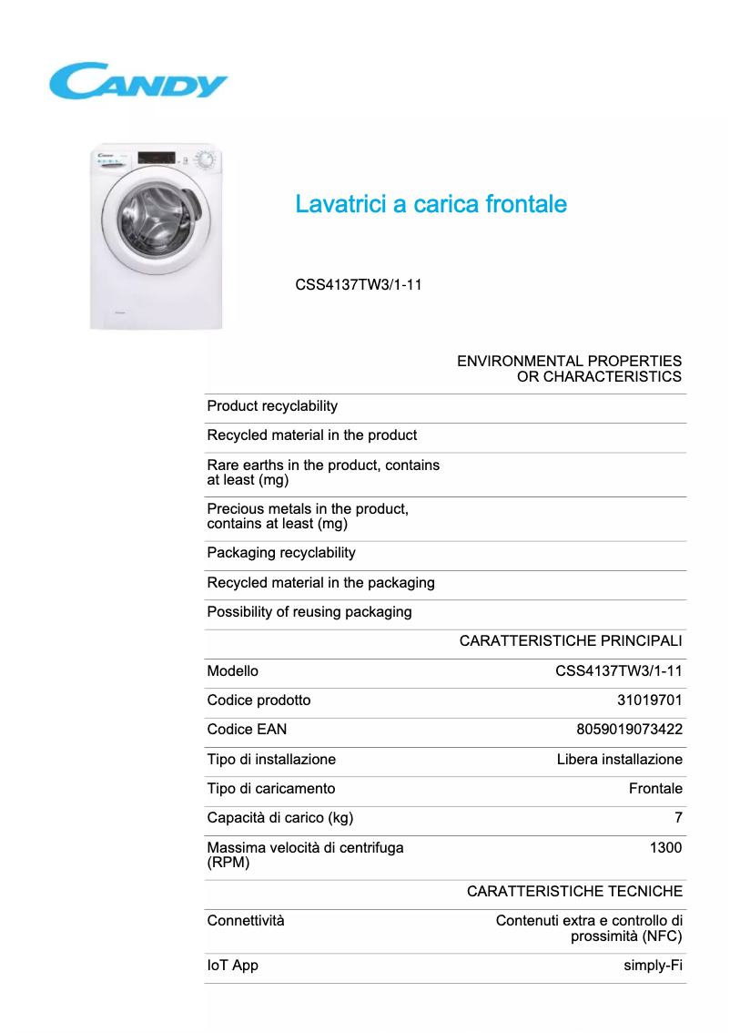 Imagen de la primera página del manual del dispositivo CSS4137TW3/1-11