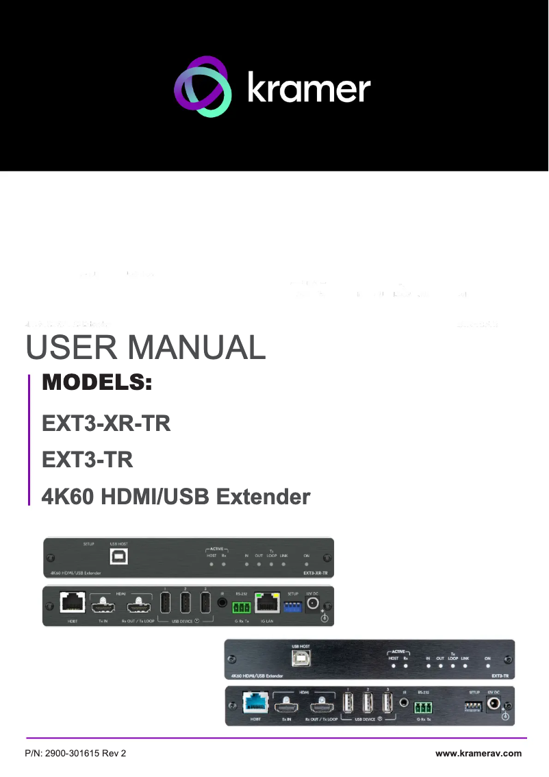 Página nº 1 - Manual de usuario Kramer EXT3-TR