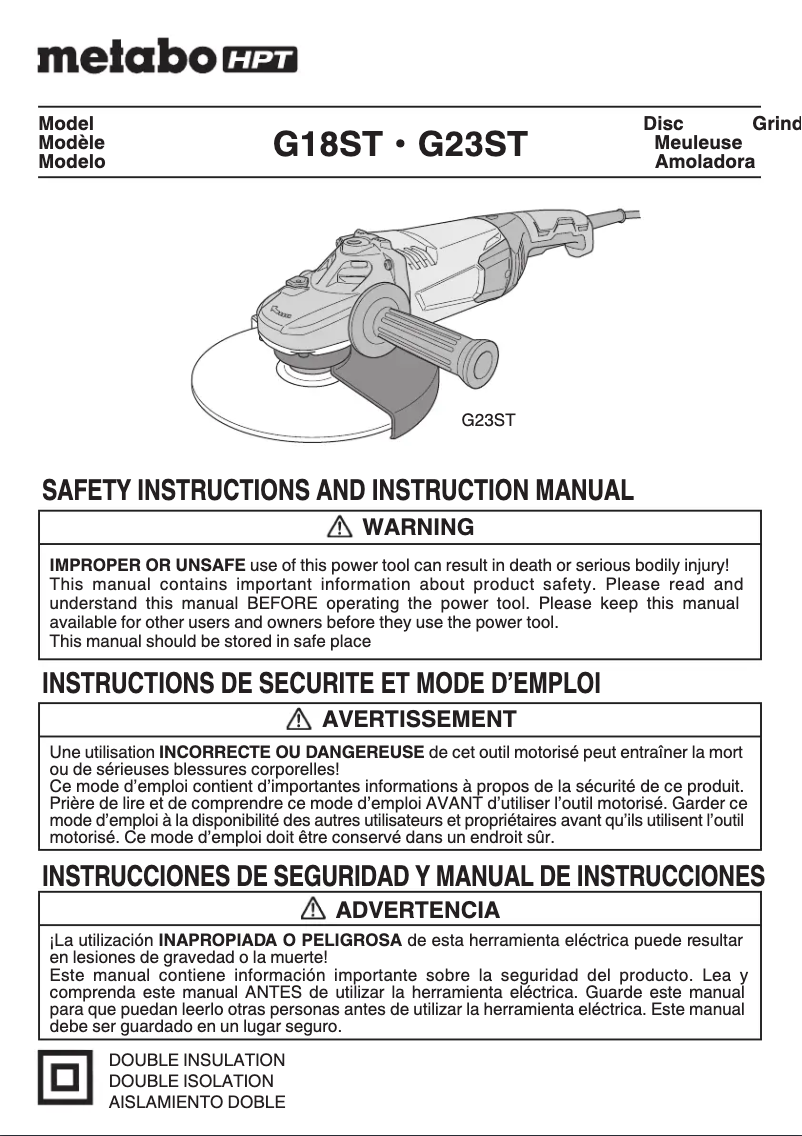 Imagen de la primera página del manual del dispositivo G18ST