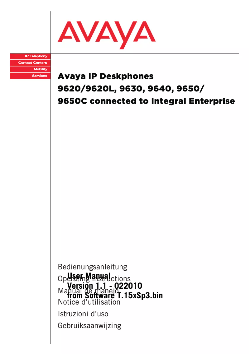 Imagen de la primera página del manual del dispositivo Deskphone 9630