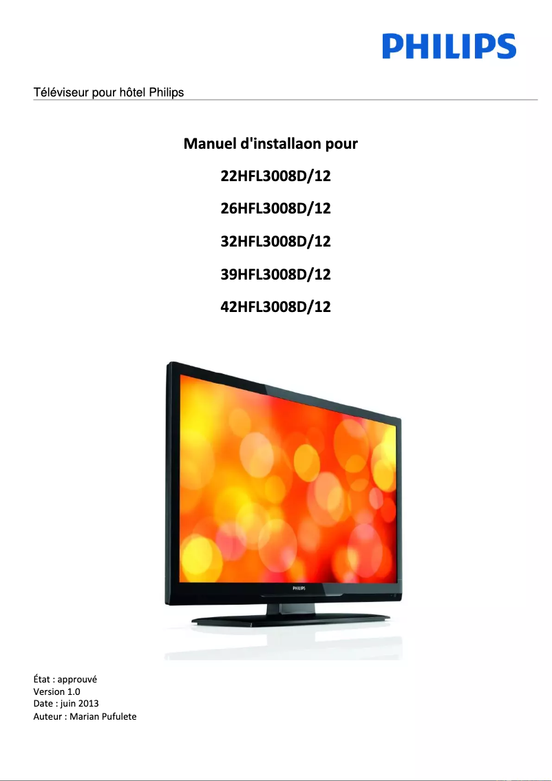 Imagen de la primera página del manual del dispositivo 32HFL3008D