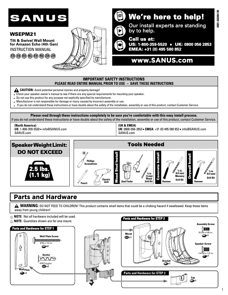 Imagen de la primera página del manual del dispositivo WSEPM21