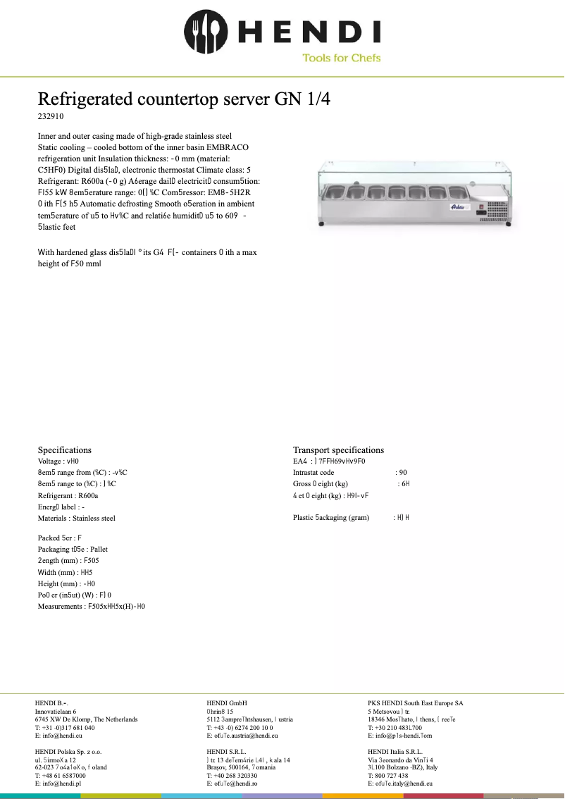 Página 1 del manual Ficha técnica Arktic 232927