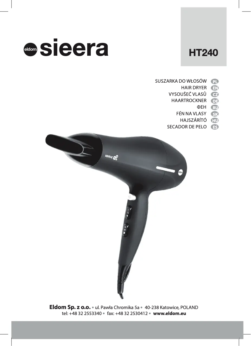 Página 1 del manual Manual de usuario Eldom Sieera HT240