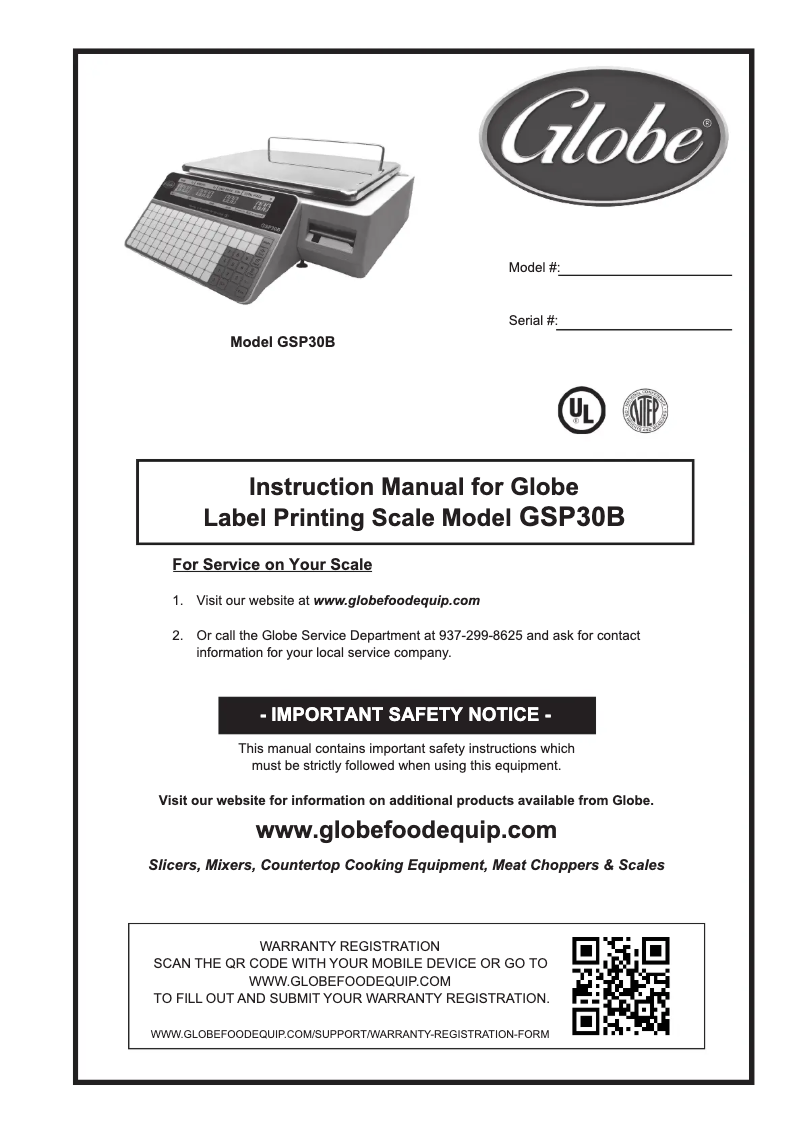 Imagen de la primera página del manual del dispositivo GSP30B