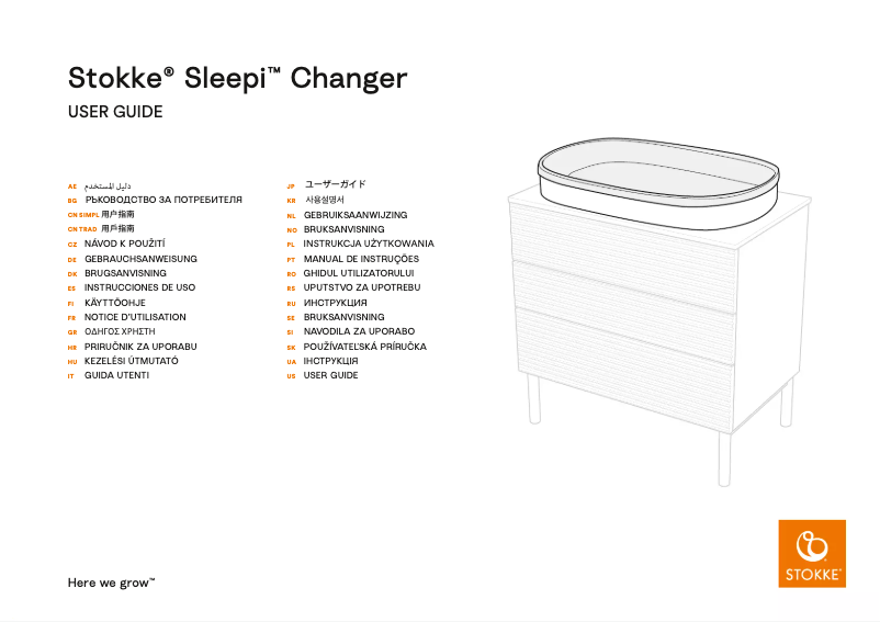 Imagen de la primera página del manual del dispositivo Sleepi Changer