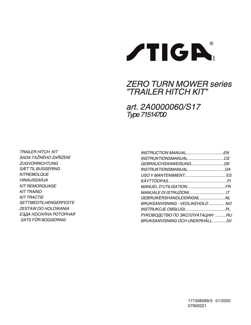 Página 1 del manual Manual de usuario Stiga ZT 3107 T