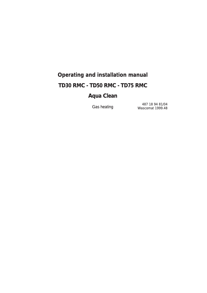 Imagen de la primera página del manual del dispositivo TD75 RMC